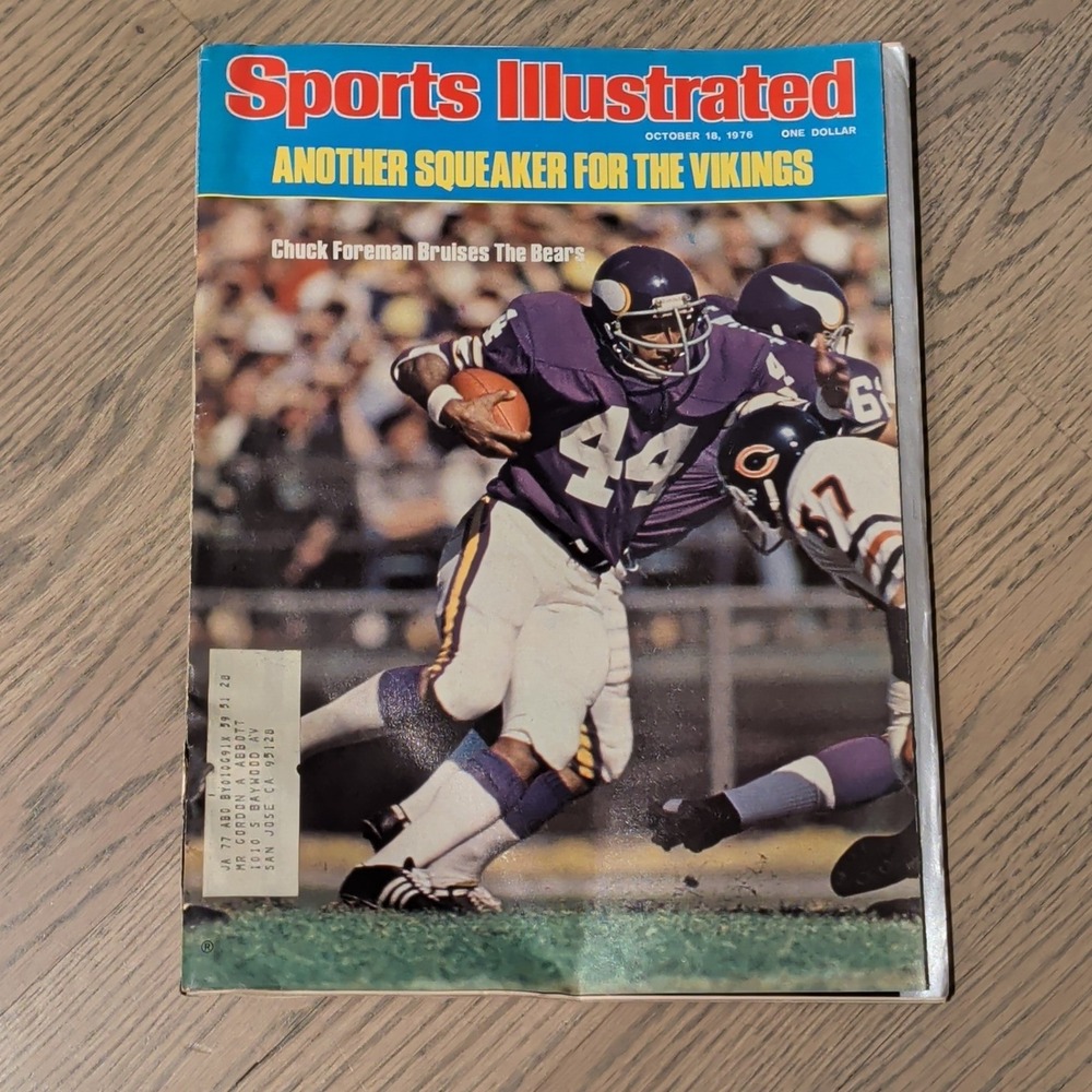 Vintage Sports Illustrated Oct 18 1976 Chuck Foreman Vikings vs Bears NFL